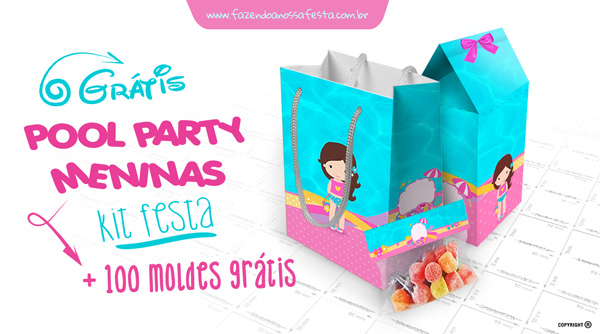 custo para imprimir topo de bolo pool party personalizado