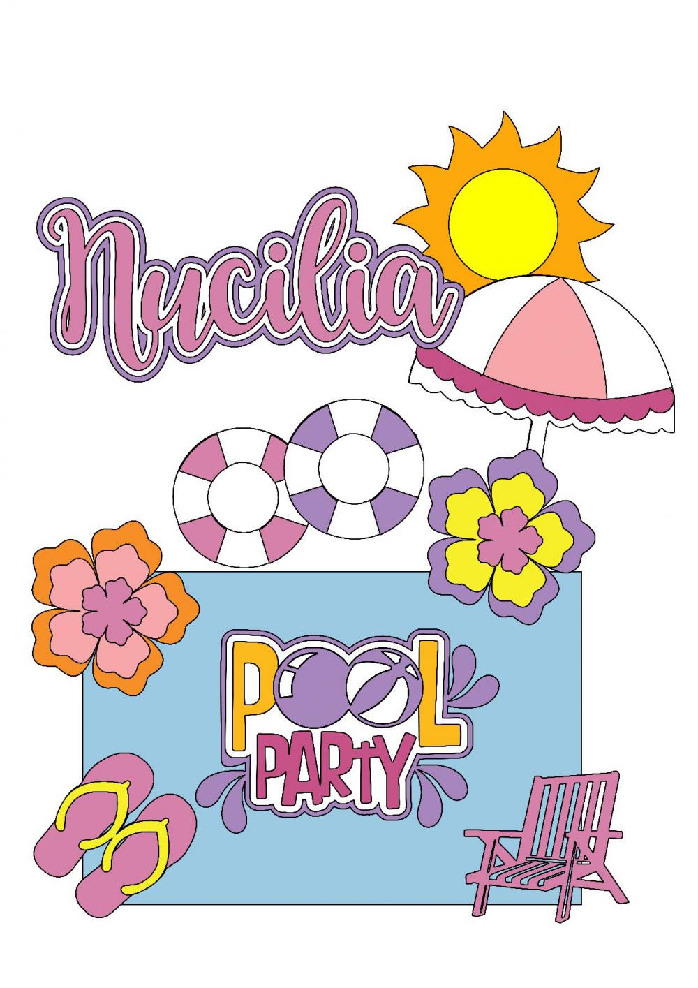 topo pool party para imprimir