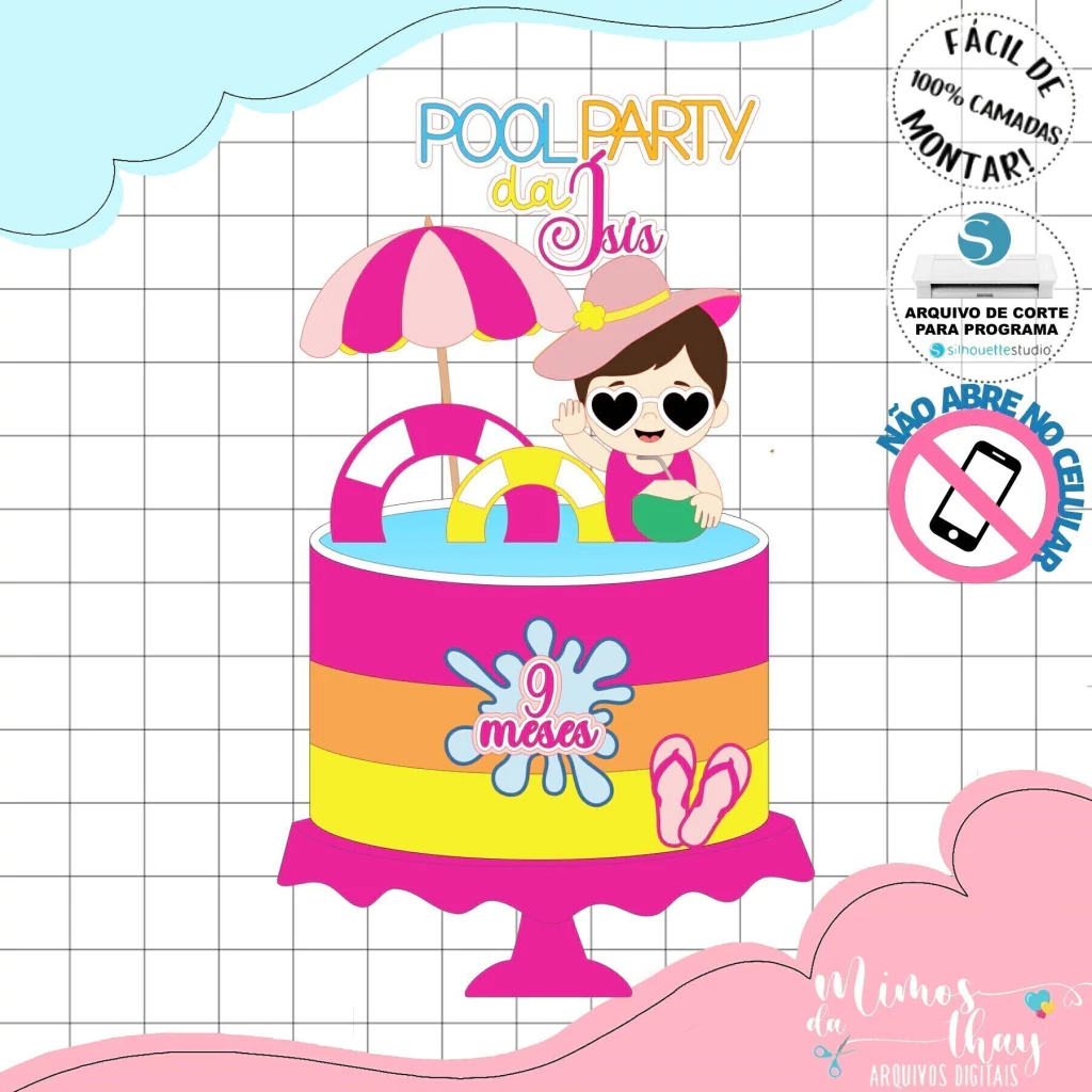 topo pool party para imprimir