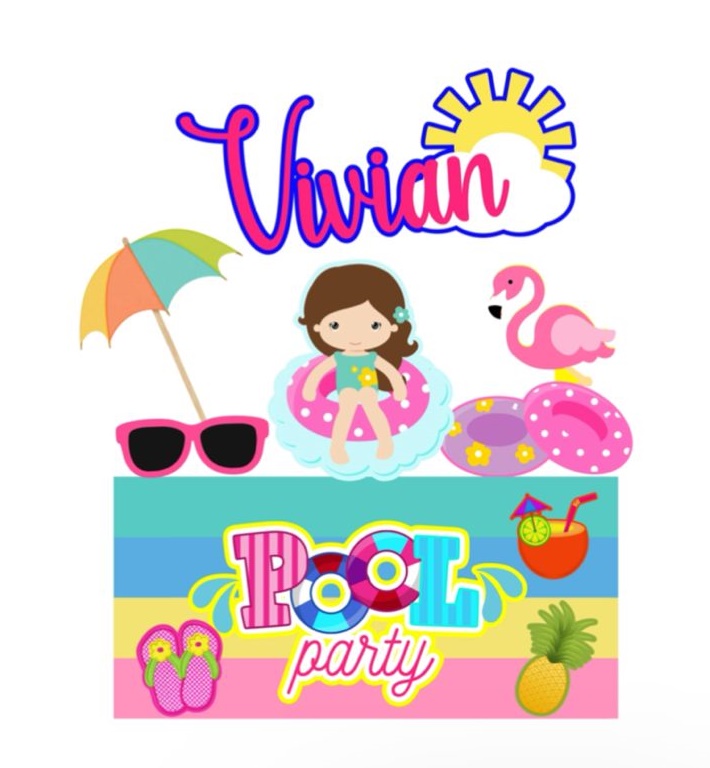 topo pool party para imprimir