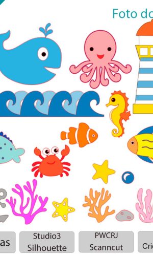 topper fundo do mar para imprimir