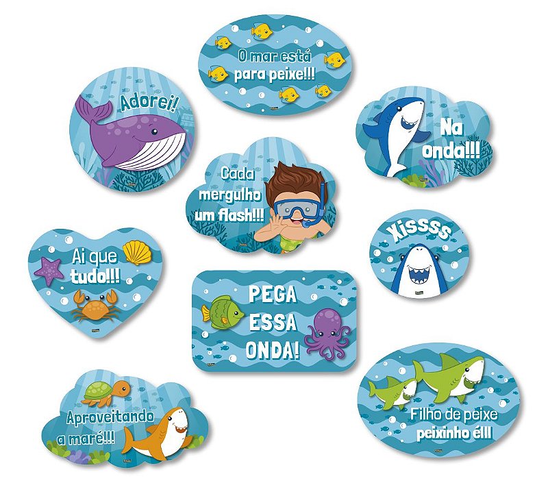 ideias criativas topper fundo do mar para imprimir