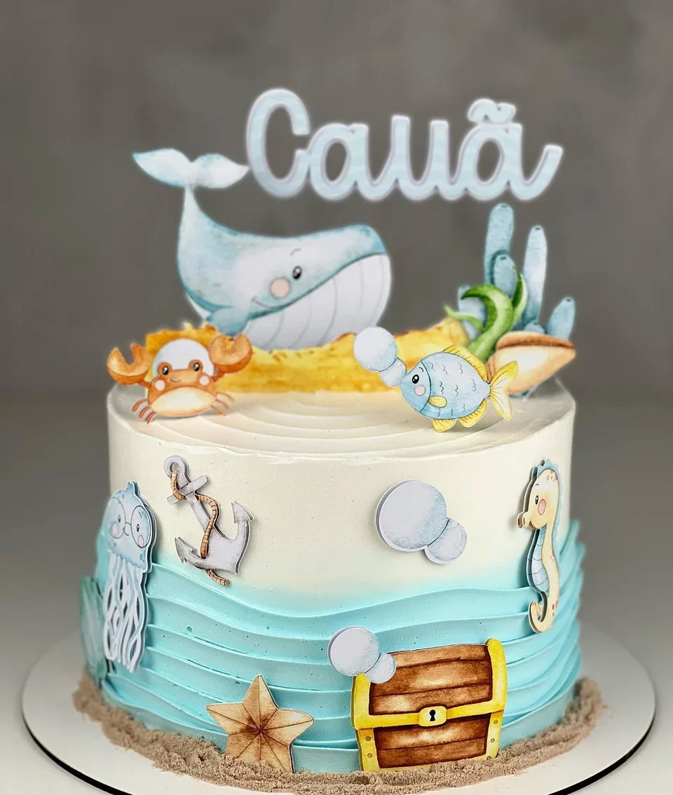 topper fundo do mar vs topper personalizado pronto