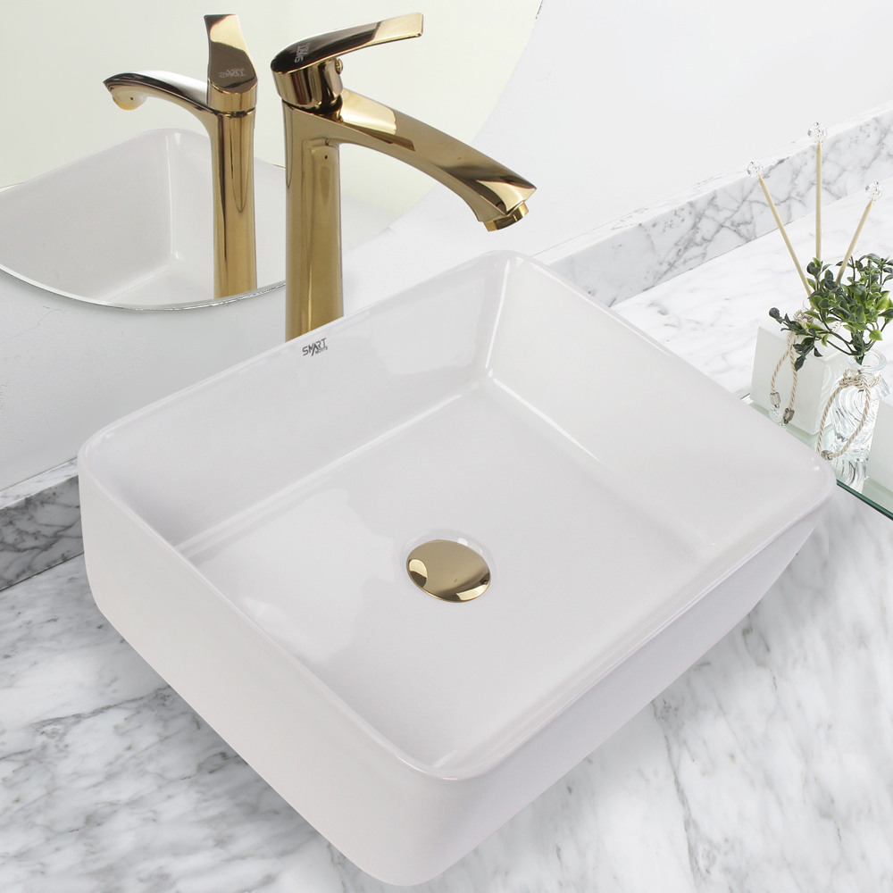 instalação torneira dourada de parede para cuba de apoio