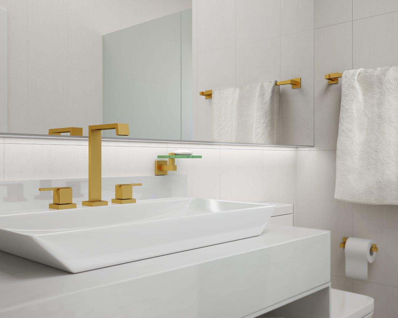 torneira dourada para banheiro