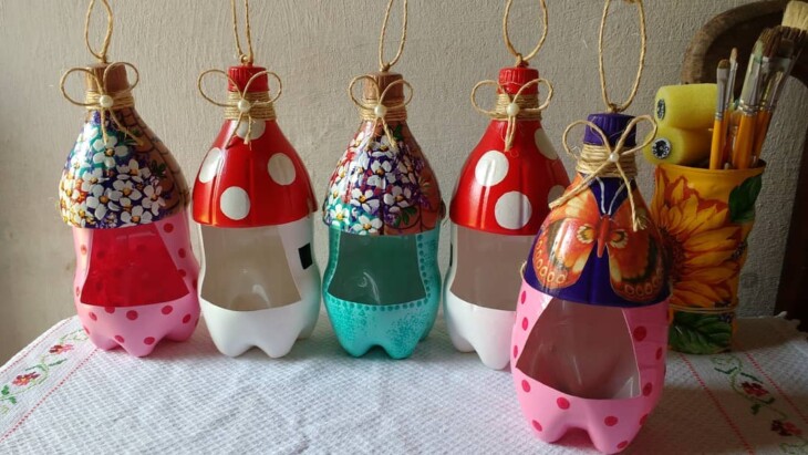 5 Ideias de Vasos Criativos com Garrafa PET