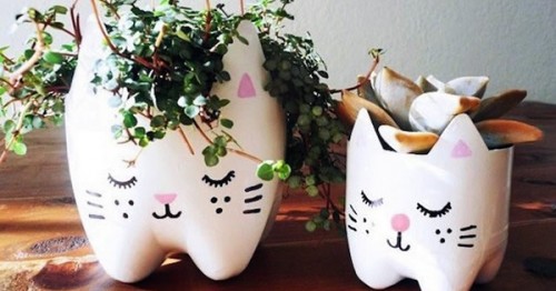 5 Ideias de Vasos Criativos com Garrafa PET