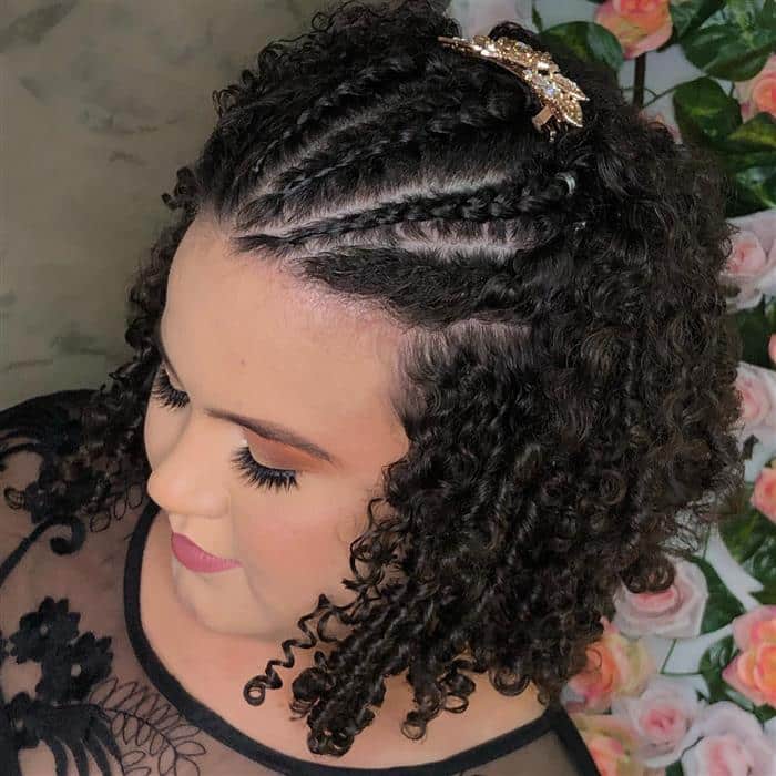 trança cabelo curto cacheado