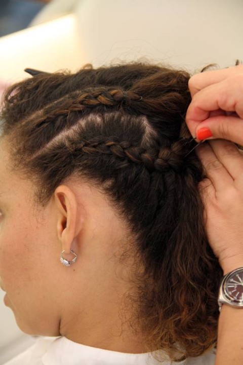 inspiração trança cabelo curto cacheado