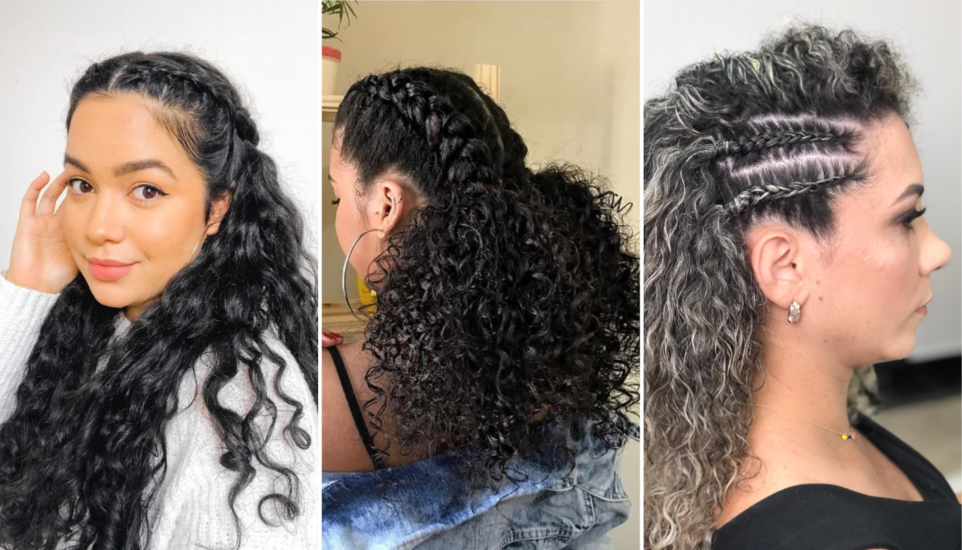knotless braids com cachos