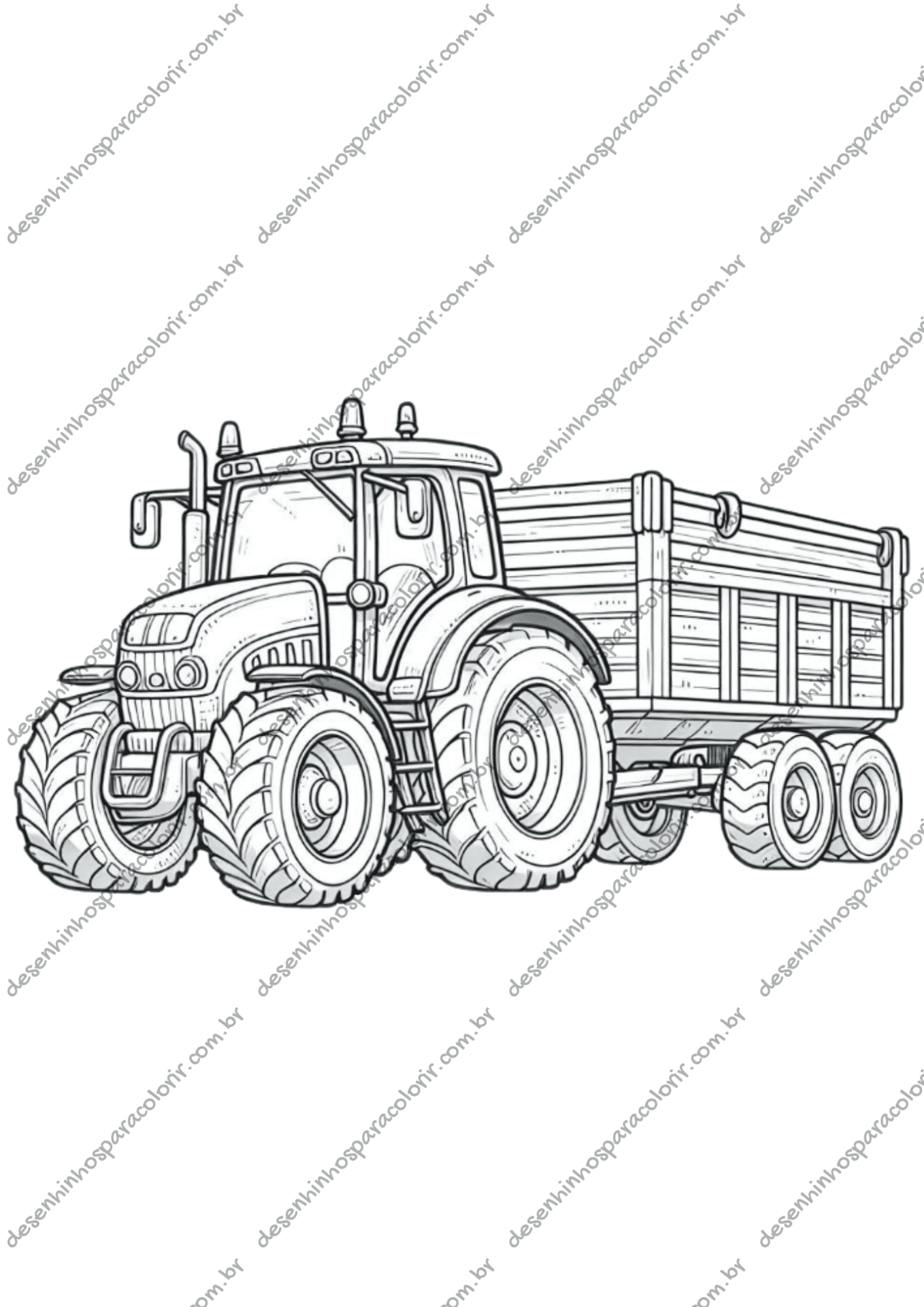 máquina agrícola para colorir