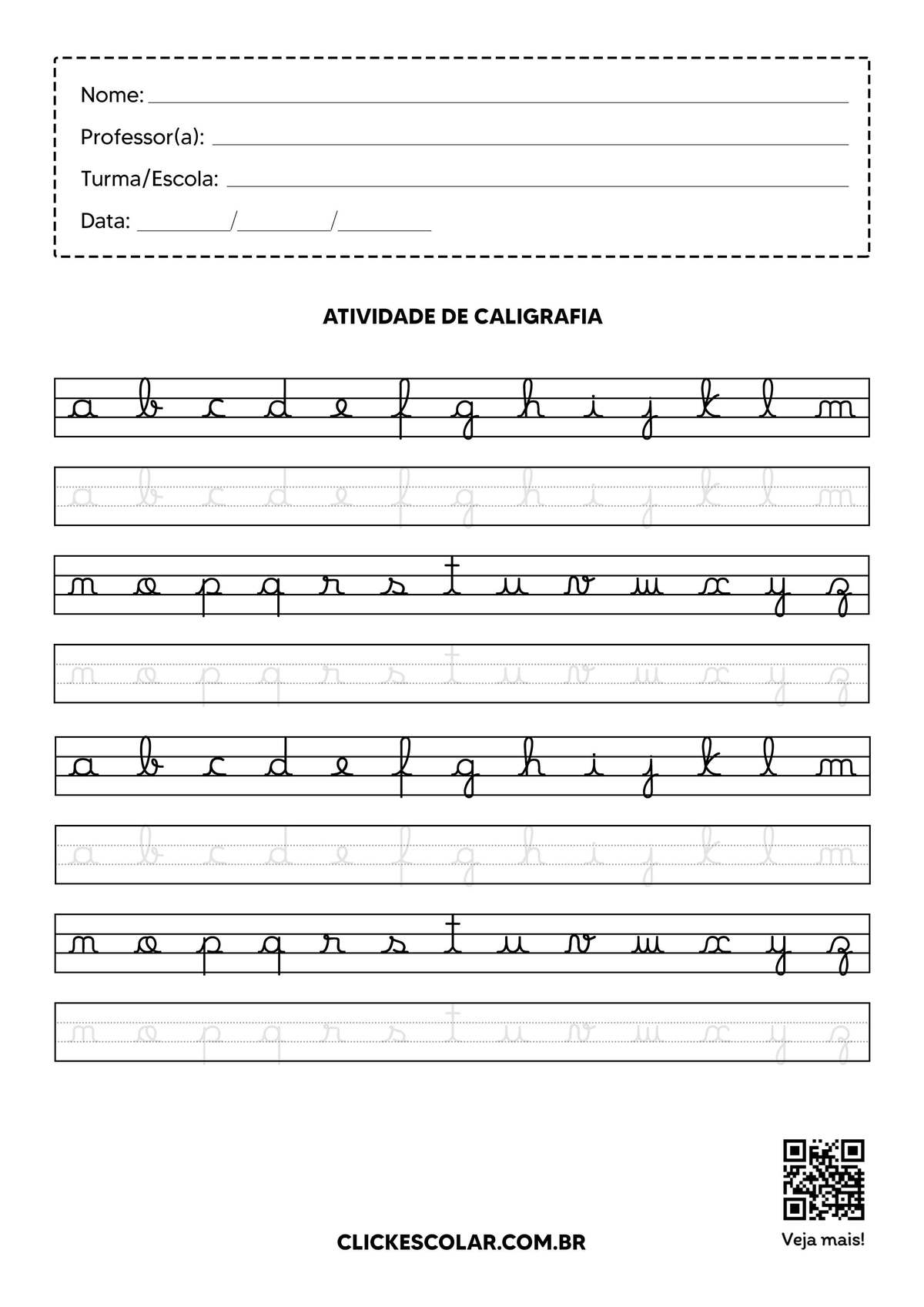 caderno de caligrafia letra cursiva para imprimir