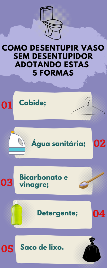 truque para desentupir vaso com detergente