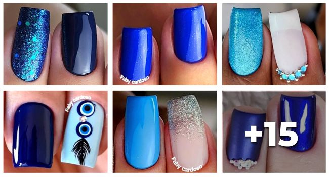 ideias de unhas decoradas azul claro para inspiração