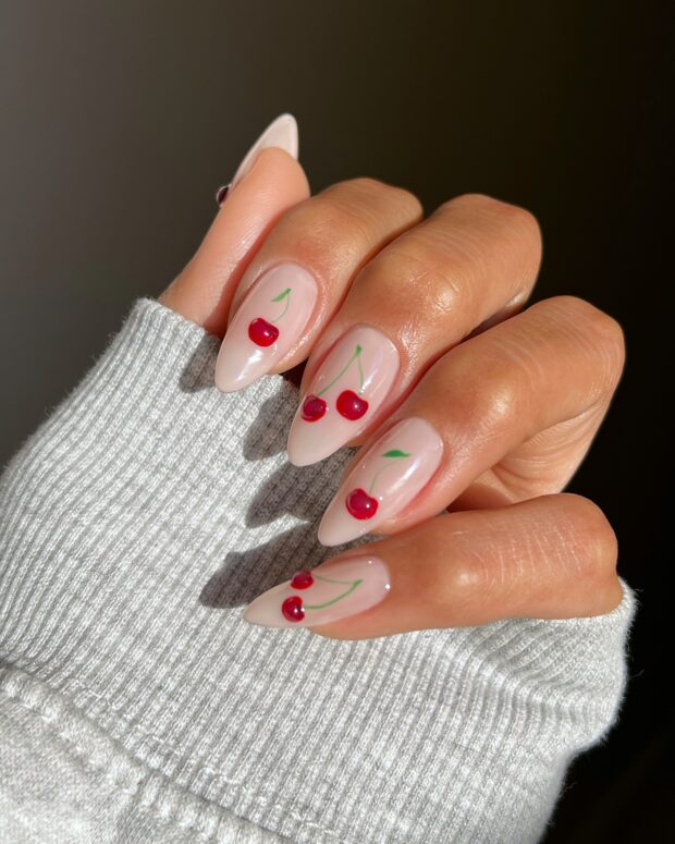 unha decorada cereja