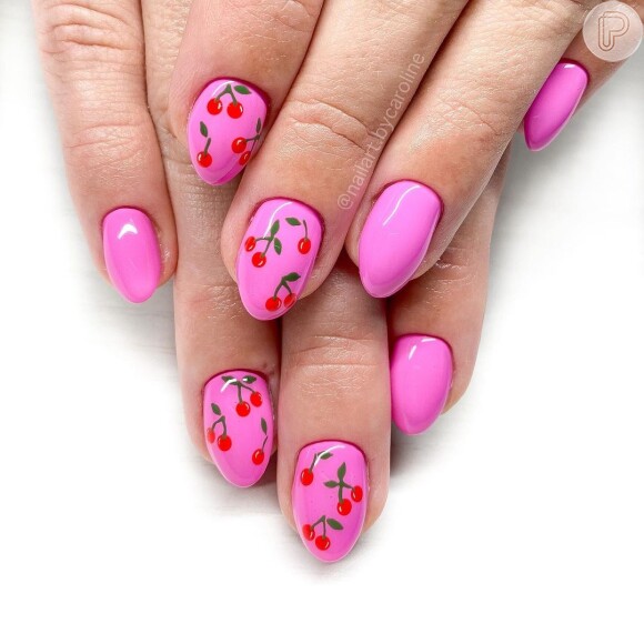 unha decorada cereja