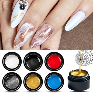 unha decorada com teia de aranha