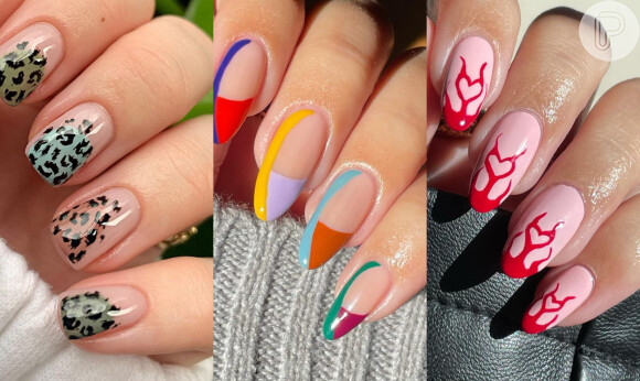 ideias unhas decoradas em gel simples para inspiração