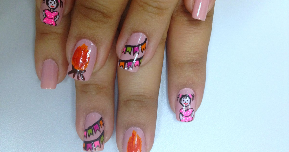 unha decorada festa junina