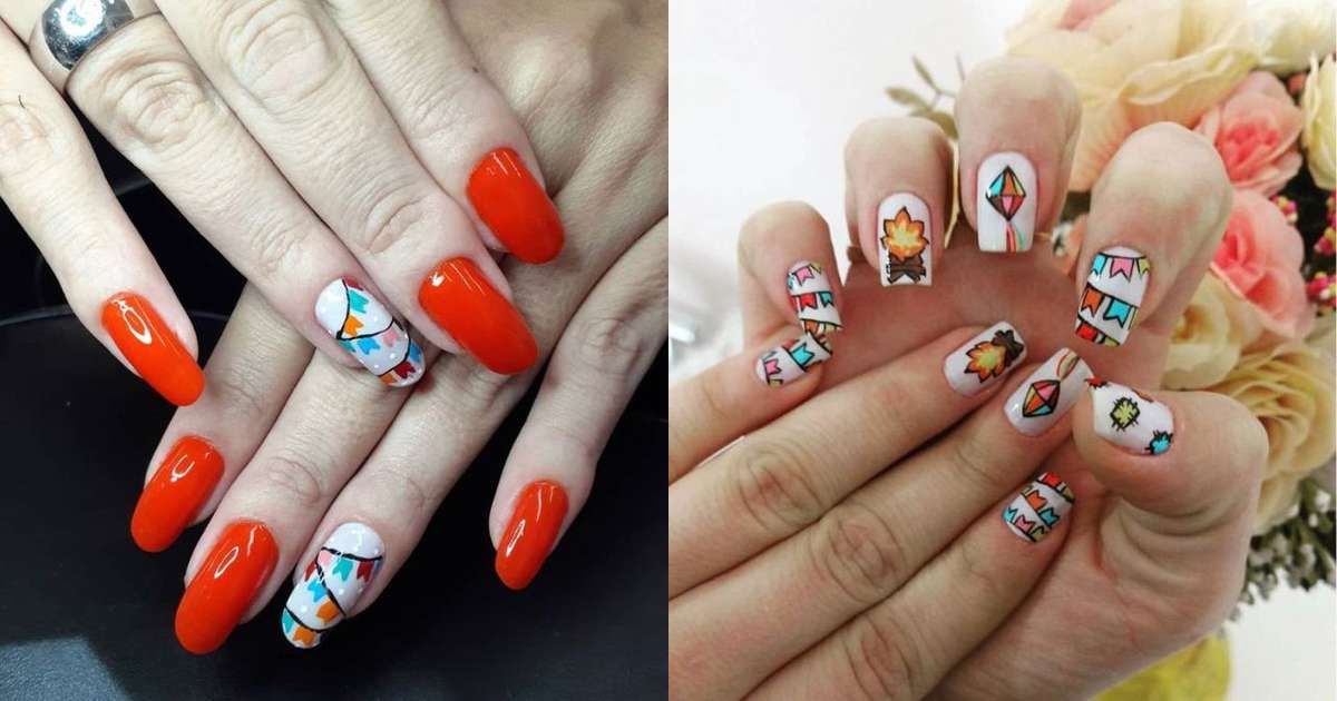 Formatos de unhas que combinam com a nail art junina