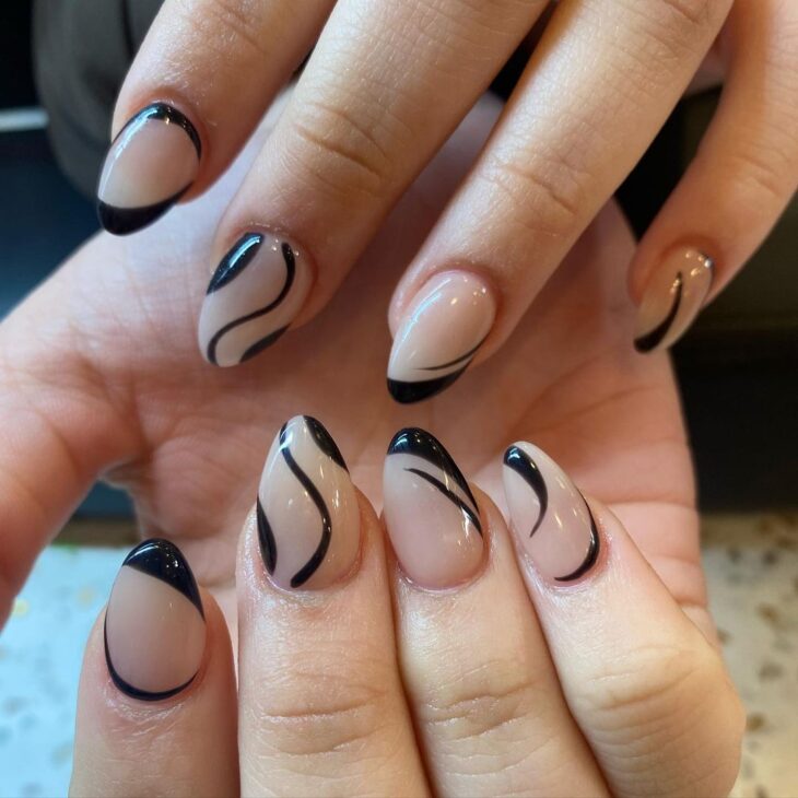 inspiração unha decorada marrom almond