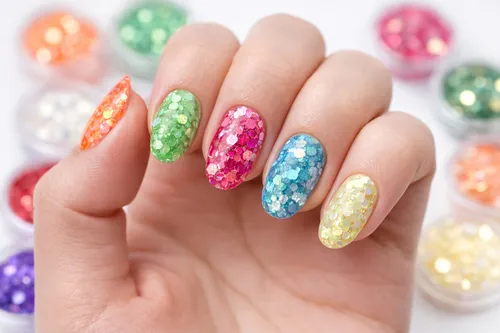 unha encapsulada com glitter