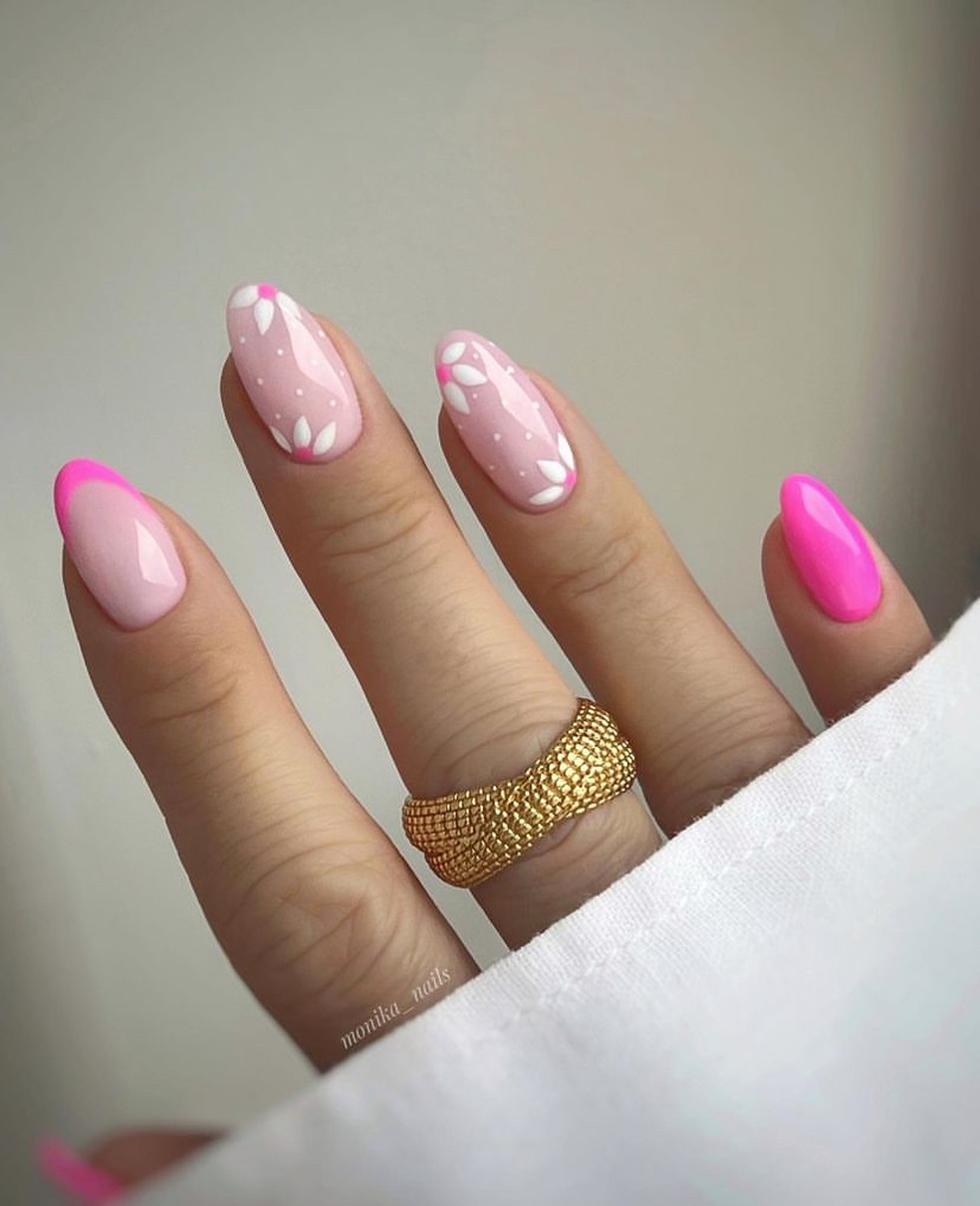 como fazer unha rosinha decorada com florzinha passo a passo