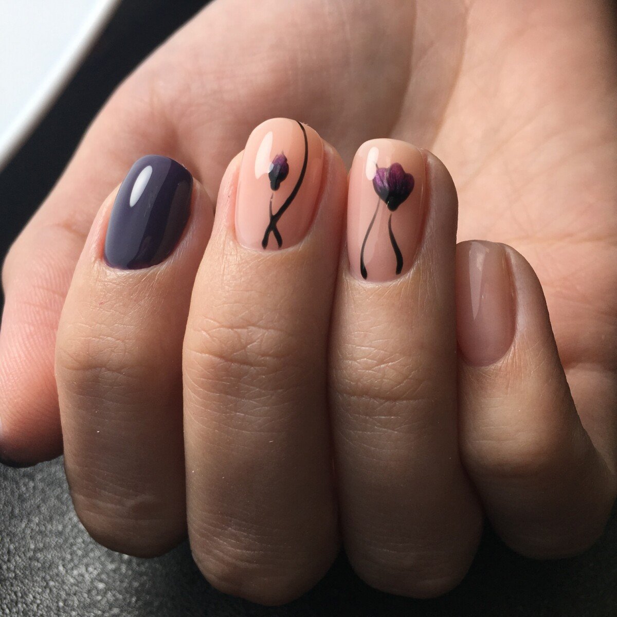 formato oval para unhas curtas