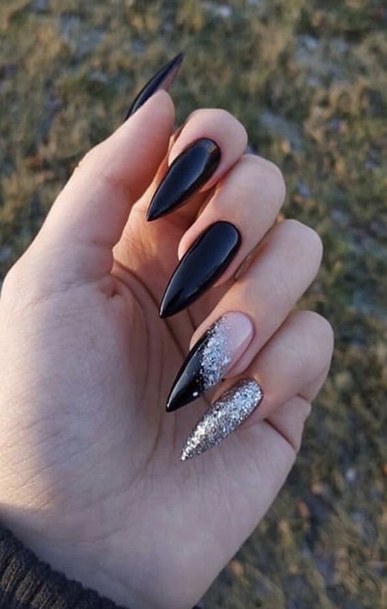 glitter ultra fino vs flocado unhas pretas