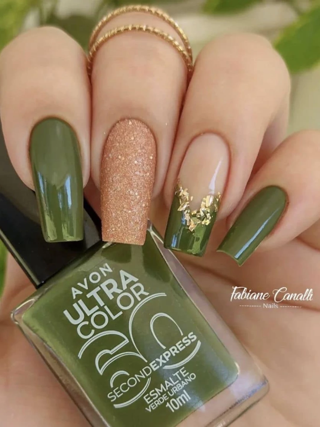 unhas decoradas verde