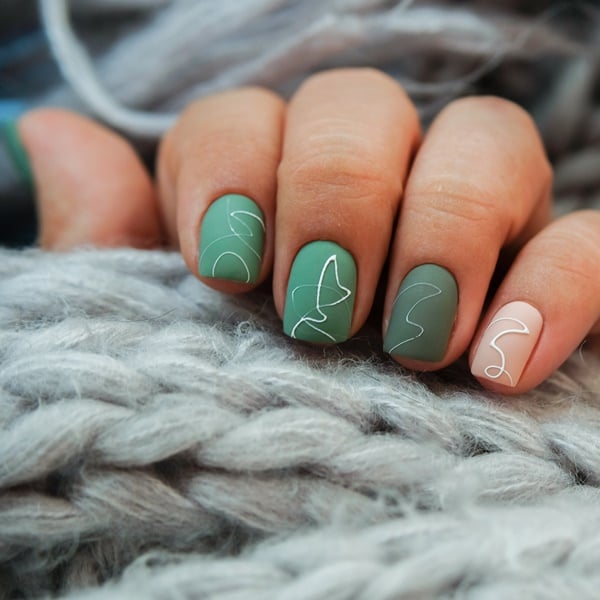 unhas decoradas verde