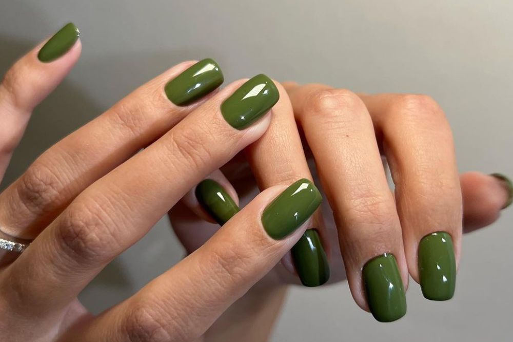 unhas decoradas verde