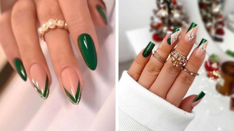 unhas decoradas verde
