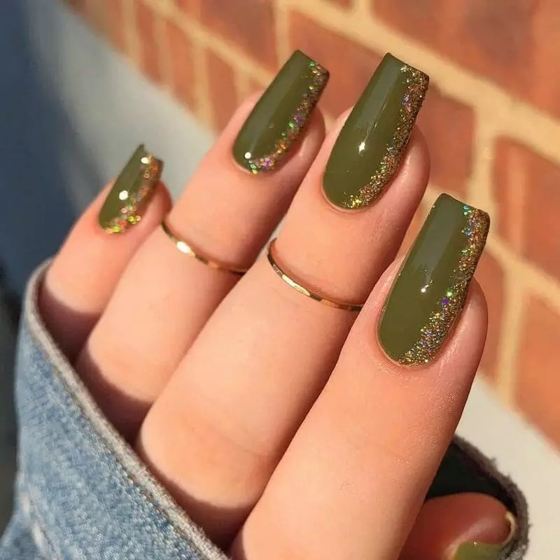 unhas decoradas verde
