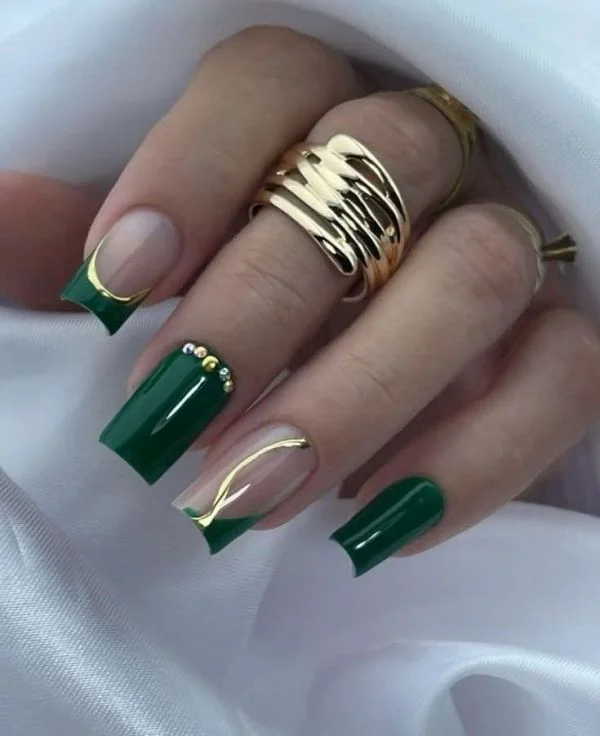 unhas decoradas verde