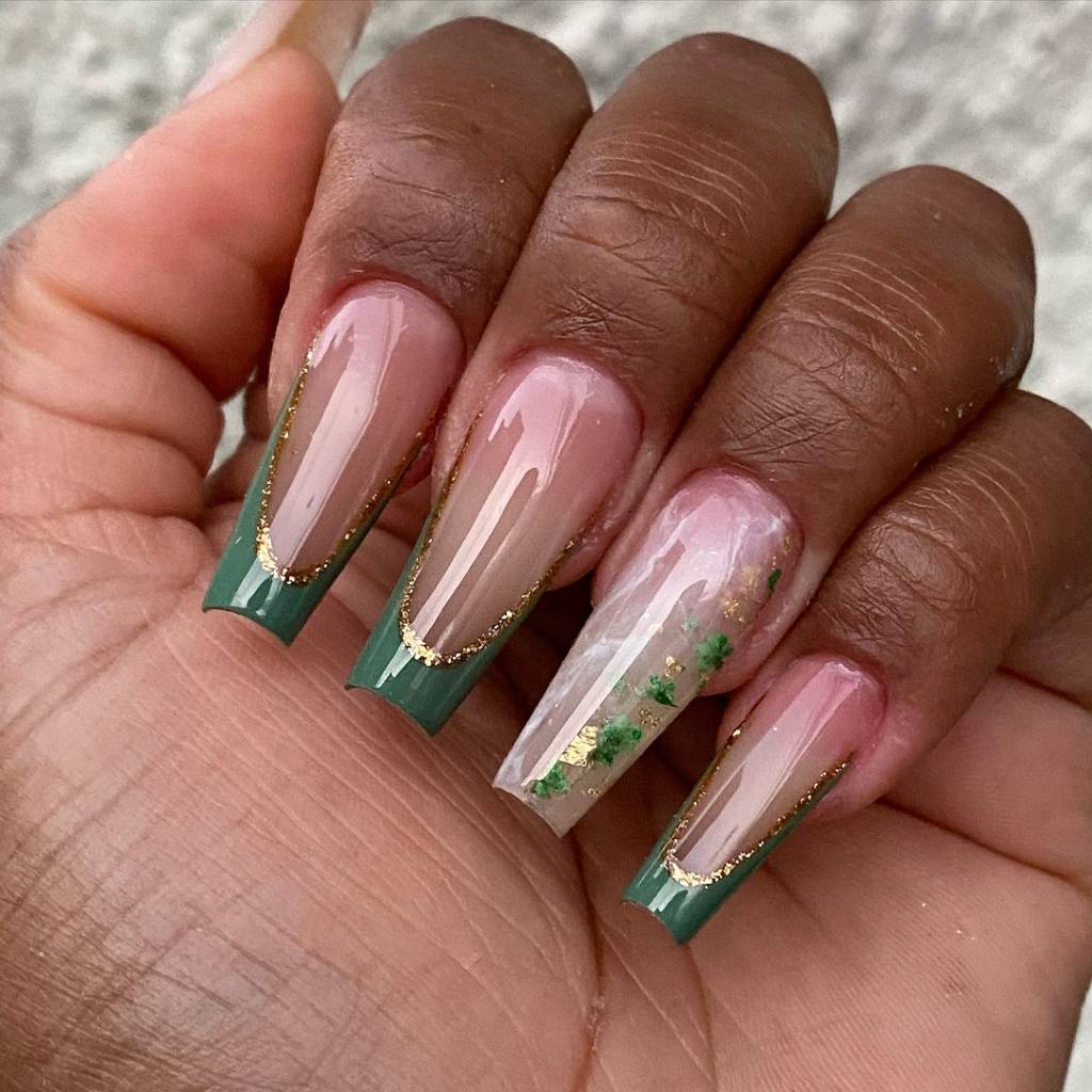 unhas decoradas verde