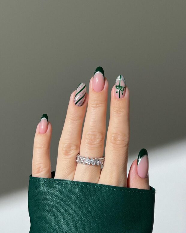 unhas decoradas verde