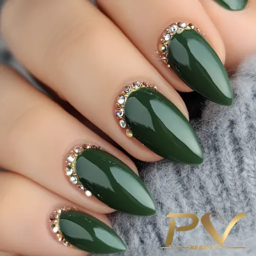 unhas decoradas verde