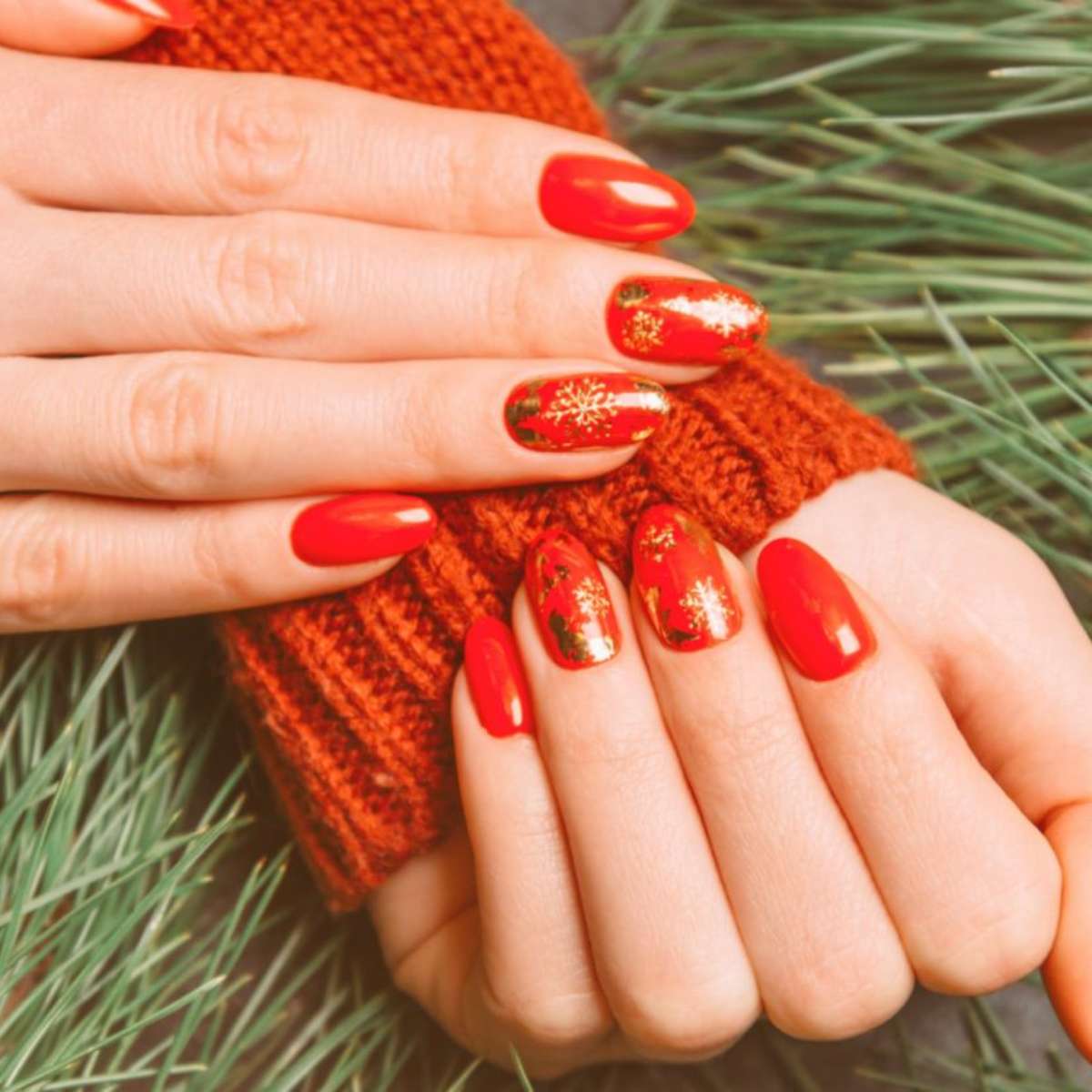 unhas em gel para o ano novo