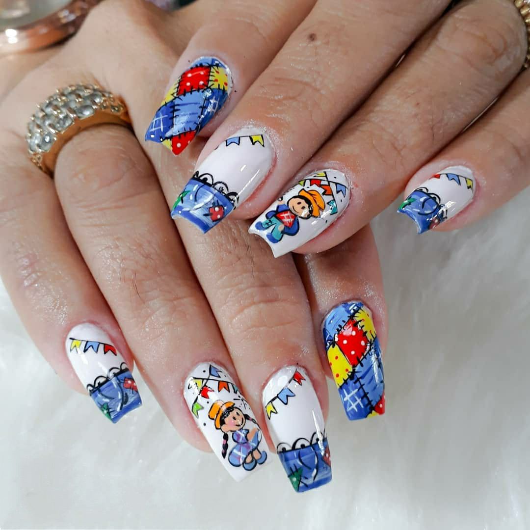 unhas decoradas festa junina 2023