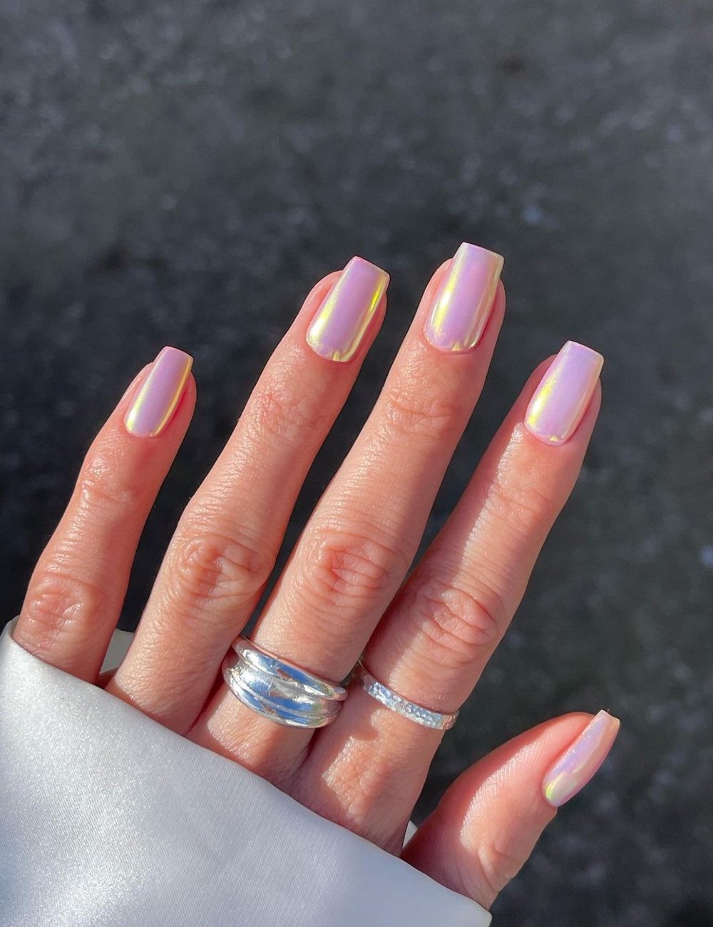 unhas efeito espelho