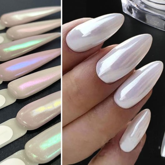 unhas efeito metalizado