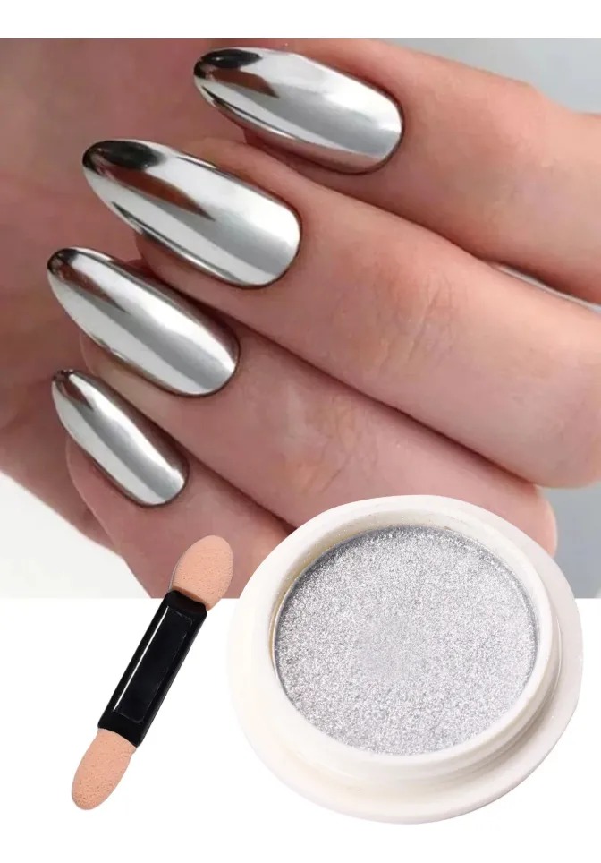 unhas francesinha cromada