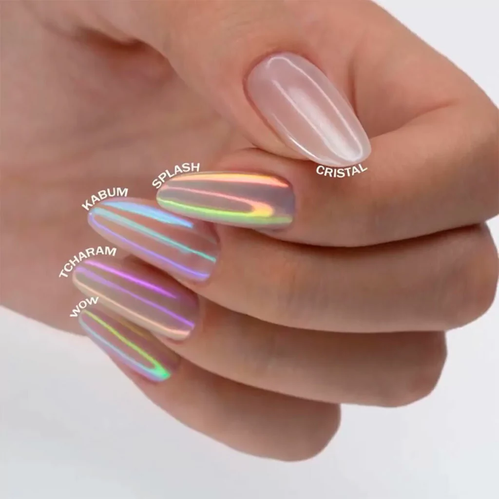 unhas holográficas