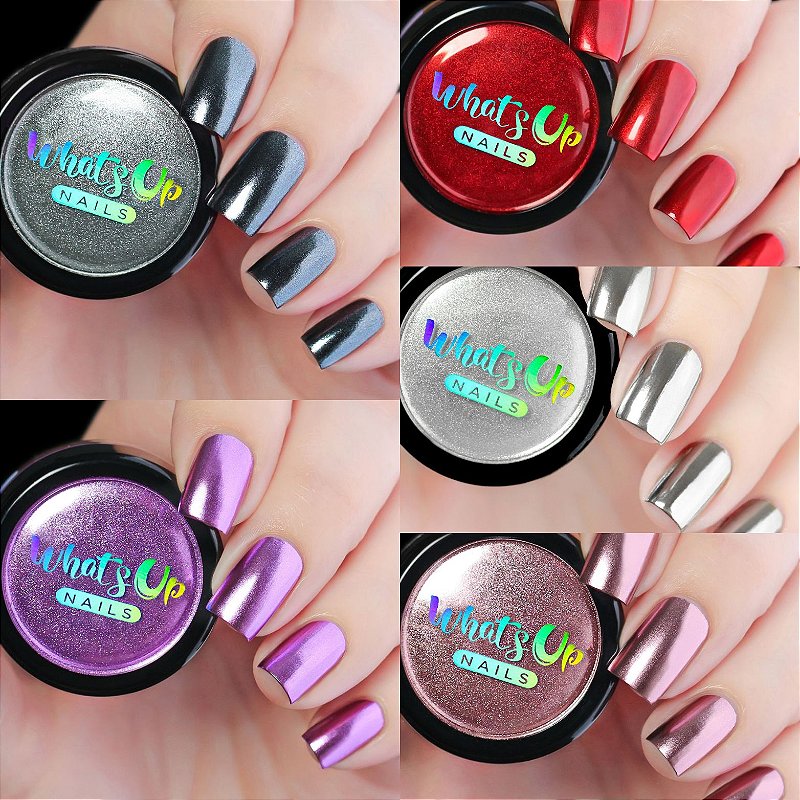 unhas com pó mirror