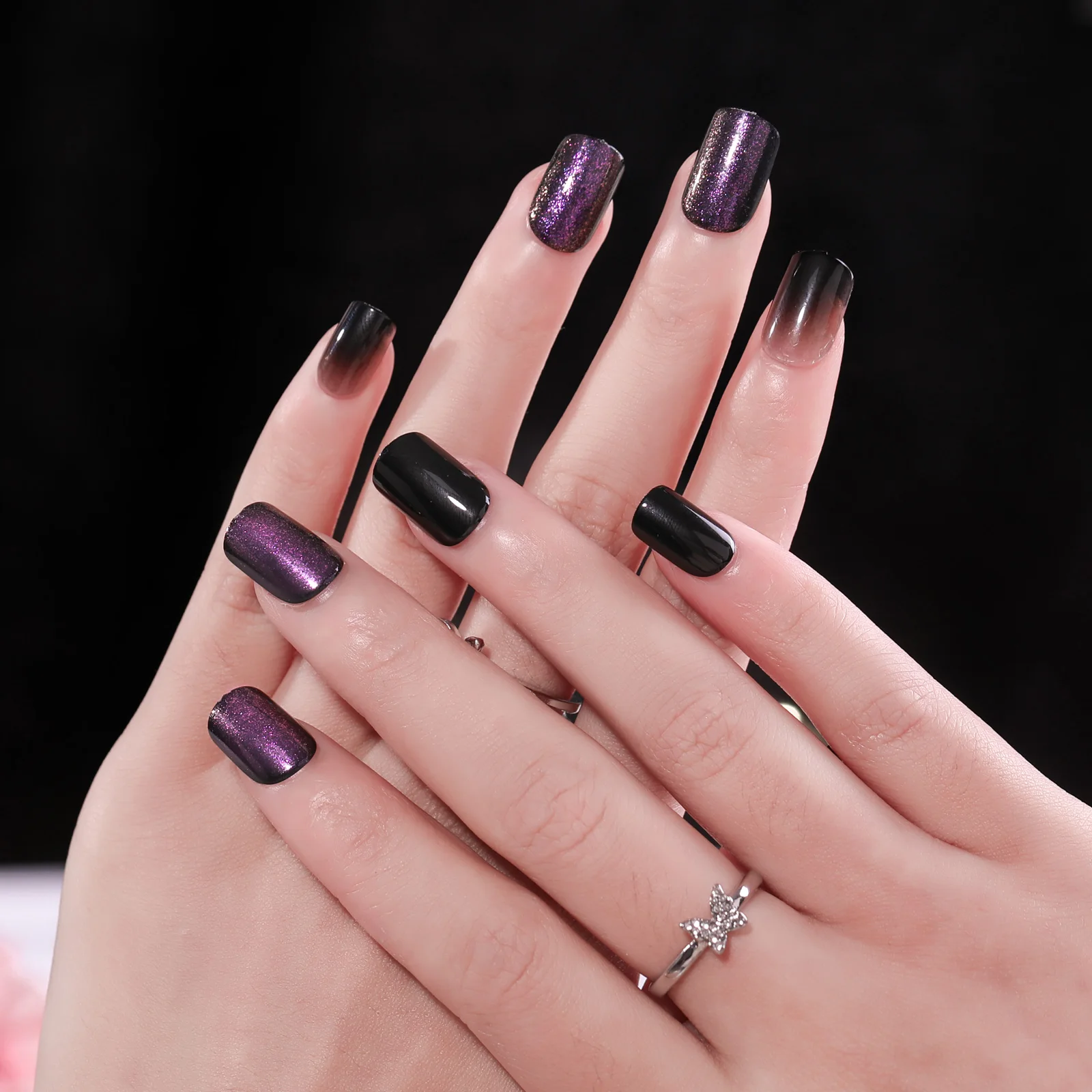 unhas decoradas roxas modernas