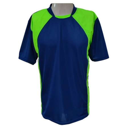 uniforme de futebol azul e preto vs. uniforme de futebol preto e azul