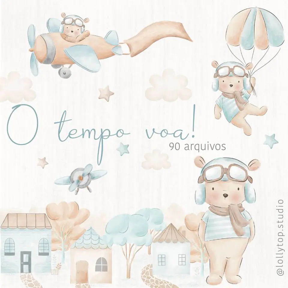 Urso aviador com óculos