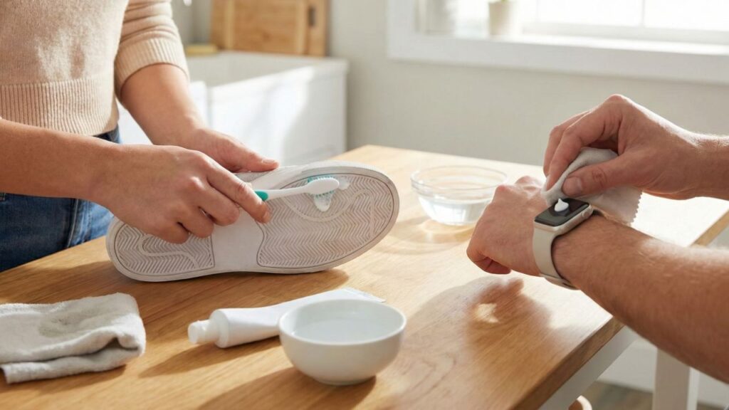 usos da pasta de dente na limpeza