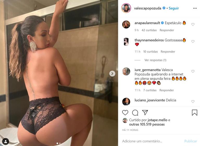 5 ideias de títulos:
1. Valesca Popozuda: A ousadia e o protesto nas redes sociais.
2. O impacto das declarações de Valesca Popozuda sobre machismo e nudez.
3. Valesca Popozuda: Da música ao ativismo